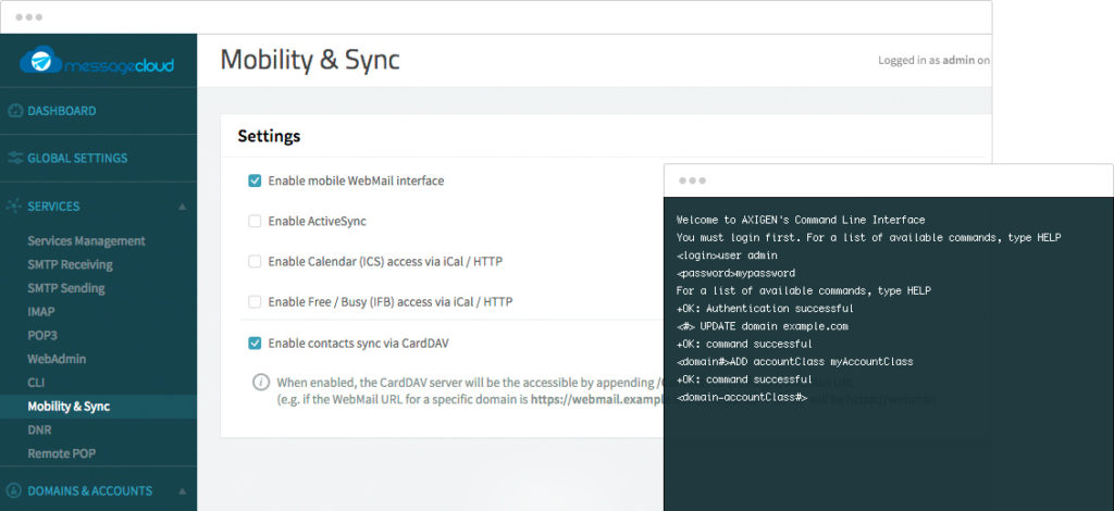 Interfaccia Amministrativa | MessageCloud